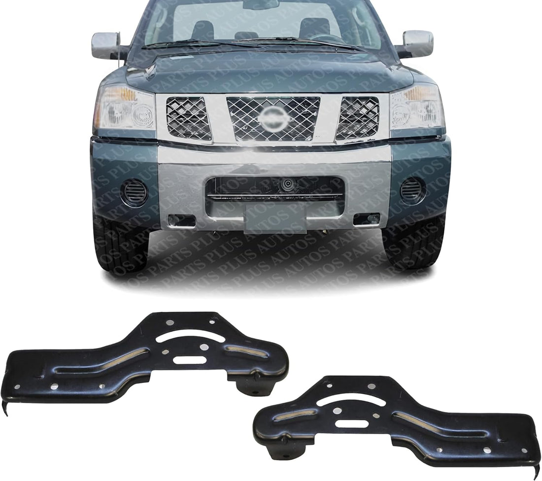 Set Of 2 Front Bumper Stay Bracket Steel Left Driver & Right Passenger Side Direct Replacement Compatible With 2004-2007 Nissan Titan NI1067130 NI1066130 62214ZJ00A 62215ZJ00A