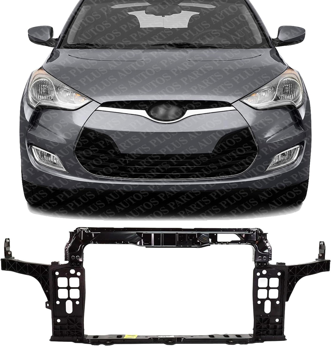 Front Radiator Support Plastic With Steel Direct Replacement Compatible With 2012-2013 Hyundai Veloster HY1225175 641012V010