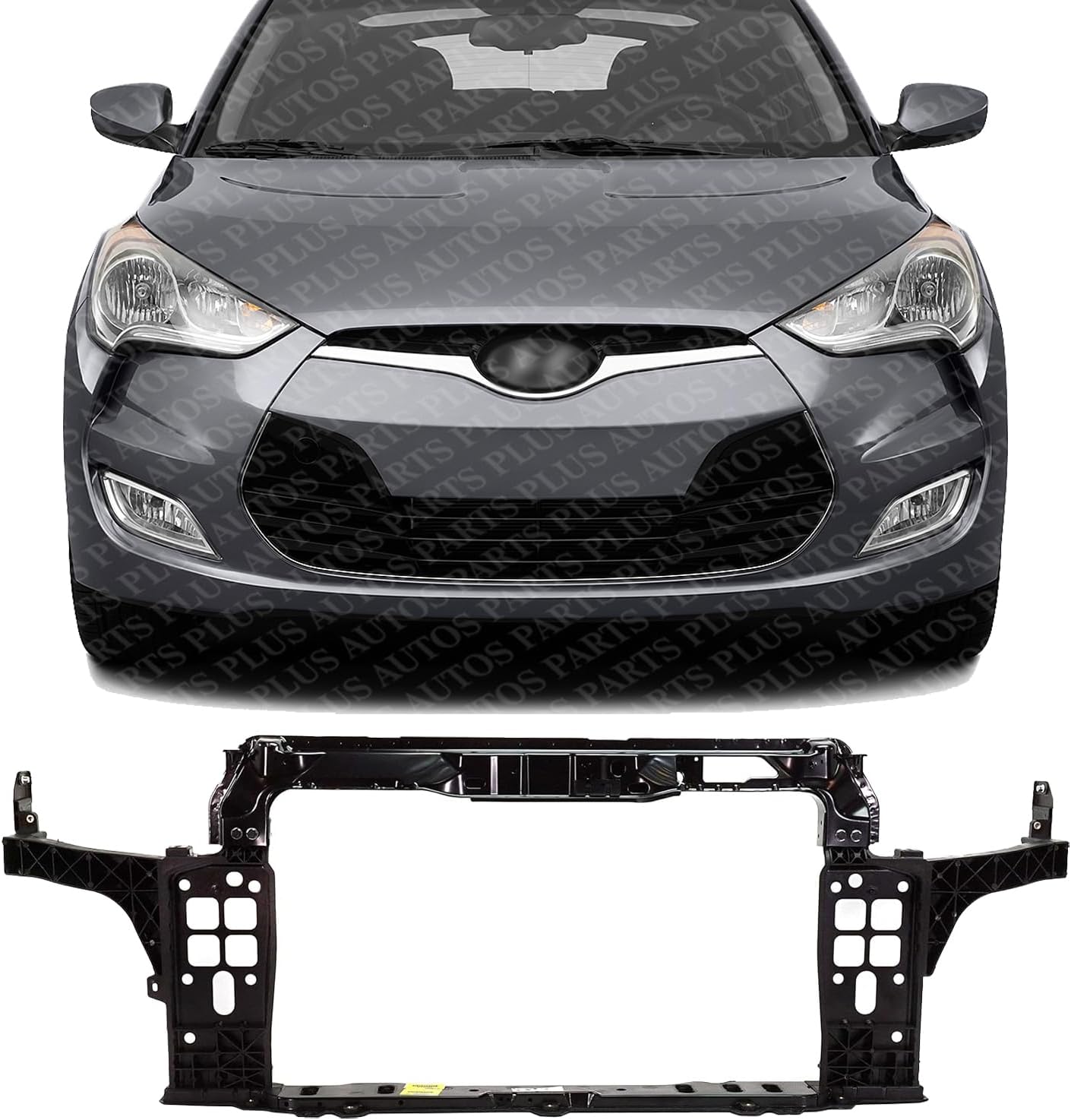 Front Radiator Support Plastic With Steel Direct Replacement Compatible With 2012-2013 Hyundai Veloster HY1225175 641012V010