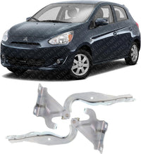 Set of 2 Front Hood Hinge Steel Left Driver & Right Passenger Side Direct Replacement Compatible with 2014-2024 Mitsubishi Mirage / G4 MI1236119 MI1236120 5905A182 5905A181