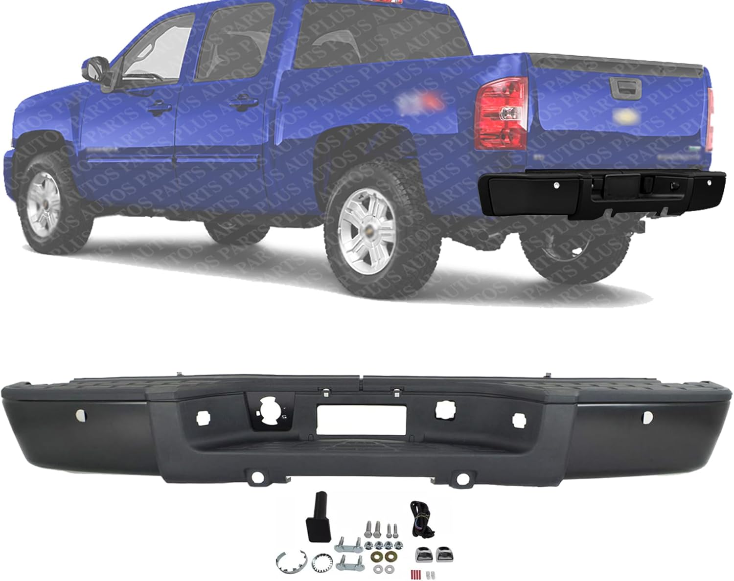 ar Step Bumper Assembly Primed Steel Direct Replacement Compatible With 2007-2013 Chevrolet Silverado/GMC Sierra 1500 GM1103149