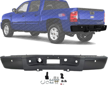 ar Step Bumper Assembly Primed Steel Direct Replacement Compatible With 2007-2013 Chevrolet Silverado/GMC Sierra 1500 GM1103149