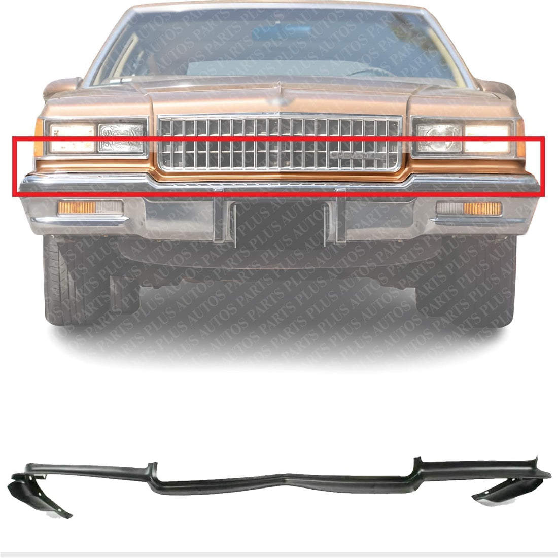Front Bumper Center Trim Filler Direct Replacement Compatible With 1986-1990 Chevrolet Caprice GM1087230 12390727