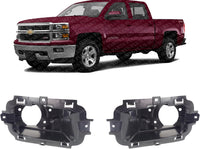 Set of 2 Front Fog Light Bracket Textured Left Driver & Right Passenger Side Direct Replacement Compatible with 2014-2015 Chevrolet Silverado 1500 GM2603102 GM2602102 22944875