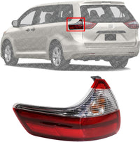 Tail Light Outer Assembly Left Driver Side Direct Replacement Compatible With 2015-2019 Toyota Sienna TO2804123 8156008050