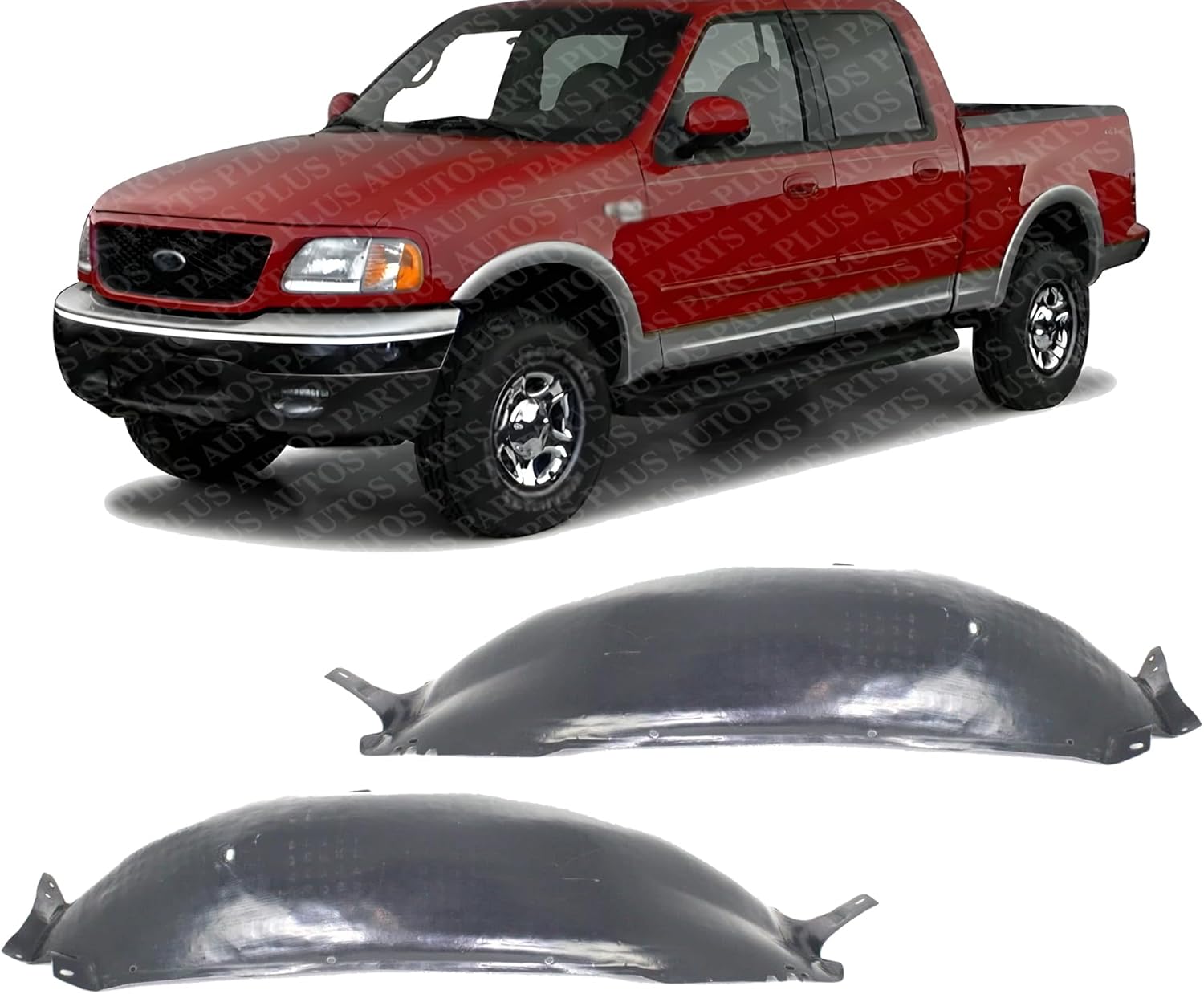 Set of 2 Front Upper Section Fender Liner Right Passenger & Left Driver Side Direct Replacement Compatible With 1997-2004 Ford F-Series FO1249102 FO1248102 8L3Z16102B 8L3Z16103B