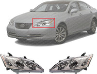Front Head Light Lens And Housing Halogen Right Passenger & Left Driver Side Direct Replacement Compatible With 2007-2009 Lexus ES350 LX2502134 LX2503134 8117033670 8113033670