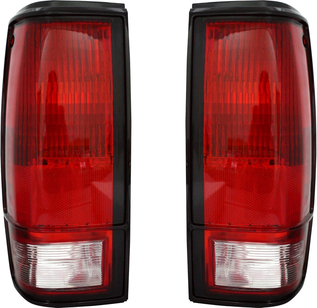 Set Of 2 Tail Light Lens And Housing Without Trim Right Passenger & Left Driver Side Direct Replacement Compatible With 1982-1993 Chevrolet S10 Pickup / 1982-1990 GMC S15 GM2801106