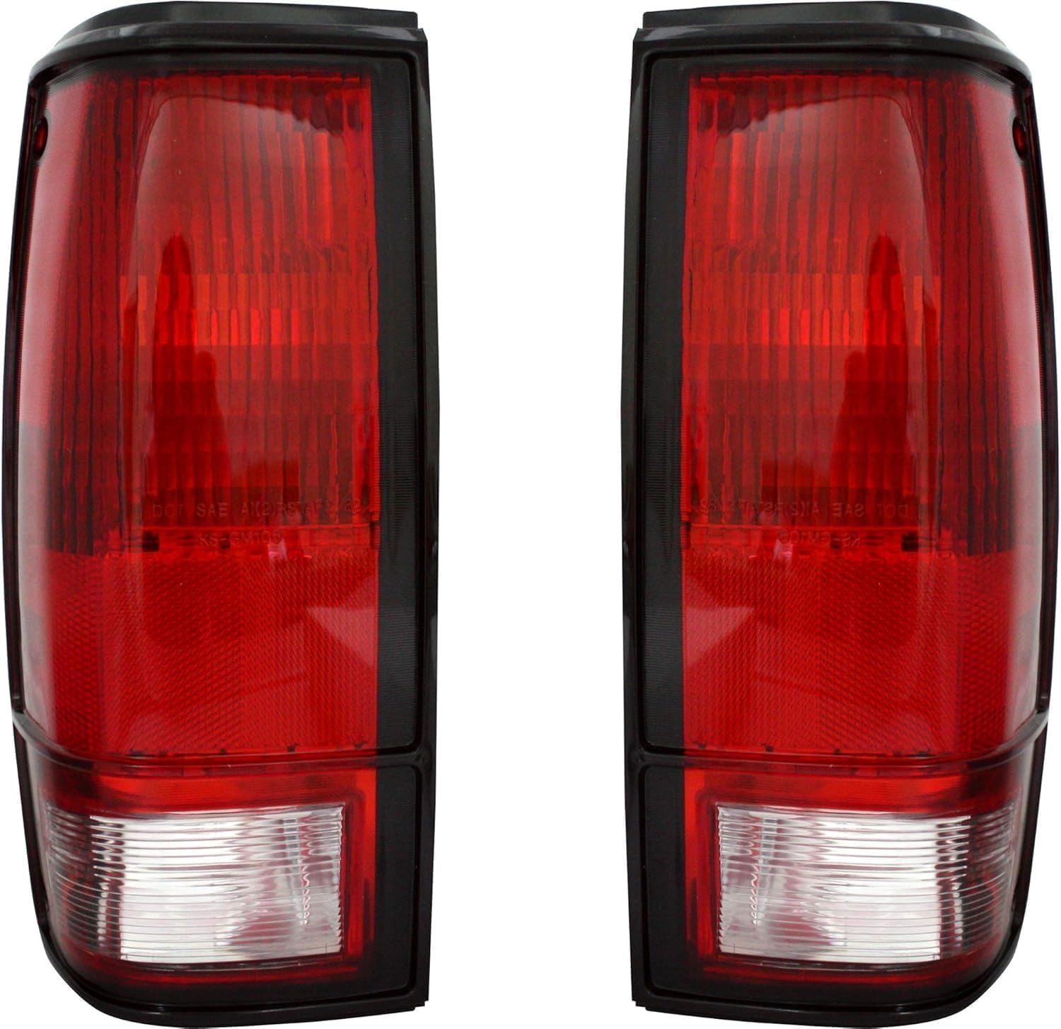 Set Of 2 Tail Light Lens And Housing Without Trim Right Passenger & Left Driver Side Direct Replacement Compatible With 1982-1993 Chevrolet S10 Pickup / 1982-1990 GMC S15 GM2801106