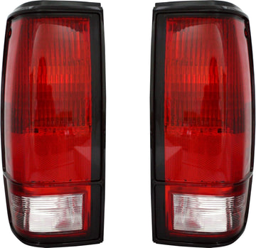 Set Of 2 Tail Light Lens And Housing Without Trim Right Passenger & Left Driver Side Direct Replacement Compatible With 1982-1993 Chevrolet S10 Pickup / 1982-1990 GMC S15 GM2801106