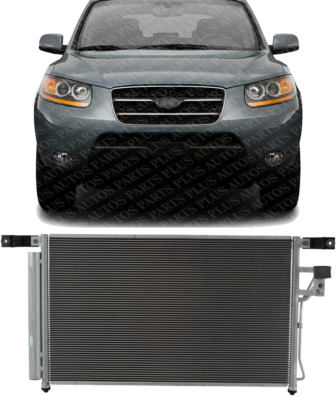 Front A/C Condenser Aluminum Core Direct Replacement Compatible With 2007-2009 Hyundai Santa Fe HY3030137 976062B000