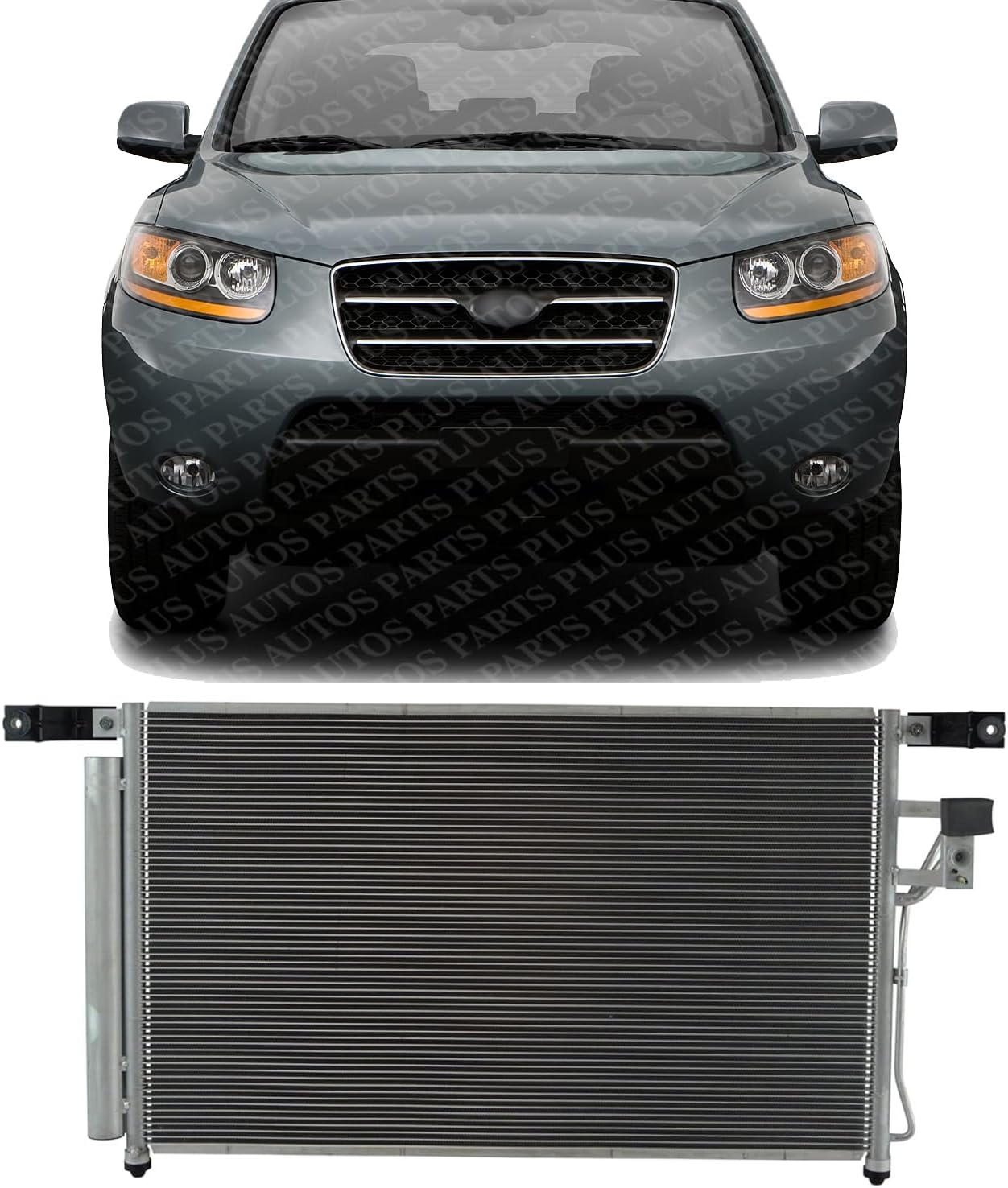 Front A/C Condenser Aluminum Core Direct Replacement Compatible With 2007-2009 Hyundai Santa Fe HY3030137 976062B000