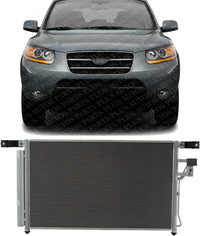 Front A/C Condenser Aluminum Core Direct Replacement Compatible With 2007-2009 Hyundai Santa Fe HY3030137 976062B000