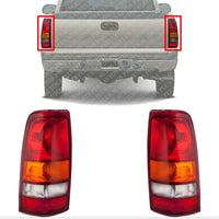 Set Of 2 Rear Tail Light Left Driver & Right Passenger Side Direct Replacement Compatible With 1999-2002 Chevrolet Silverado 1500 2500/1999-2003 Sierra GM2800186 GM2801186 GM2800173