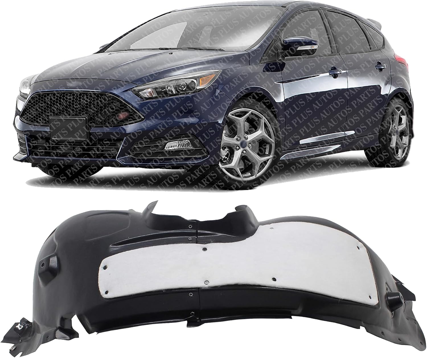 Front Fender Liner Left Driver Side Direct Replacement Compatible With 2016-2018 Ford Focus FO1248182 G1EZ16103A