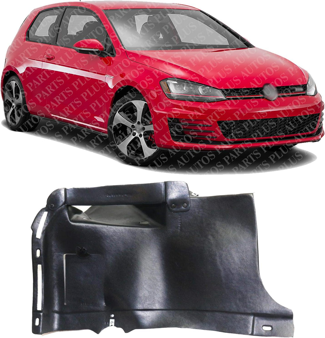 Front Fender Liner Right Passenger Side Direct Replacement Compatible With 2015-2020 Volkswagen e-Golf / 2015-2017 Golf VW1249125 5G0805912L