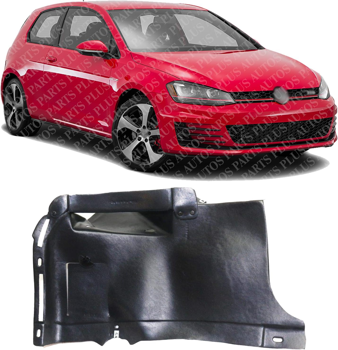 Front Fender Liner Right Passenger Side Direct Replacement Compatible With 2015-2020 Volkswagen e-Golf / 2015-2017 Golf VW1249125 5G0805912L