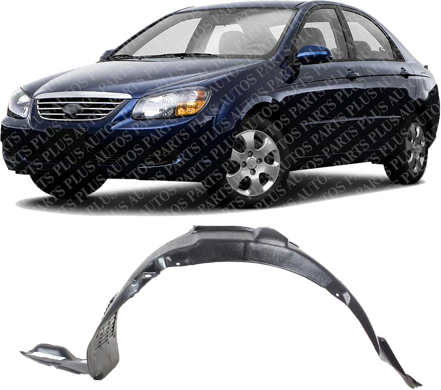 Front Fender Liner Left Driver Side Direct Replacement Compatible With 2004-2009 Kia Spectra KI1250110 868112F000