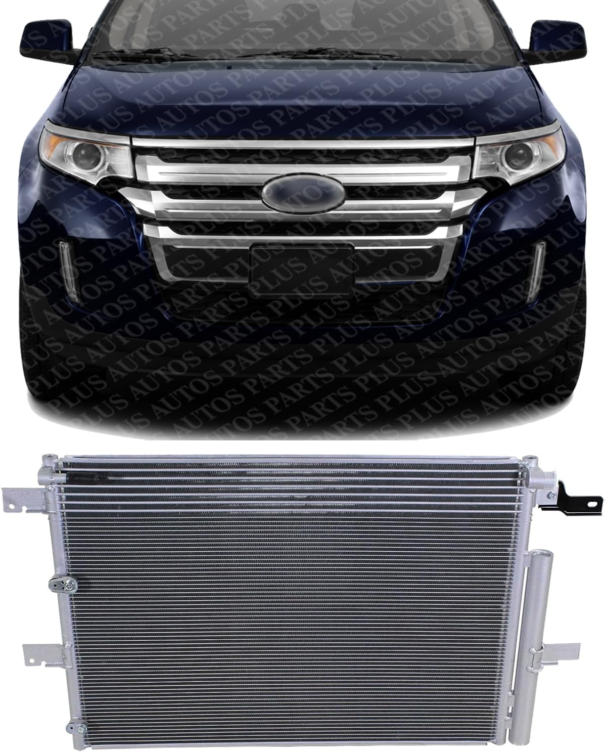 Front A/C Condenser Aluminum Core Direct Replacement Compatible With 2011-2014 Ford Edge / 2011-2015 Lincoln MKX FO3030231 BT4Z19708B