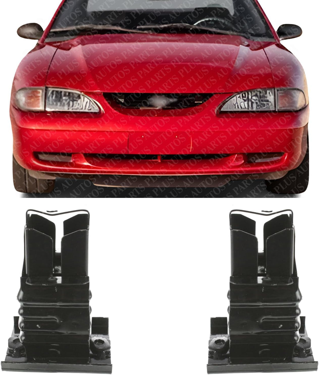Set Of 2 Front Bumper Impact Absorber Bracket Left Driver & Right Passenger Side Direct Replacement Compatible With 1994-1998 Ford Mustang FO1070106 F4ZZ17E796A