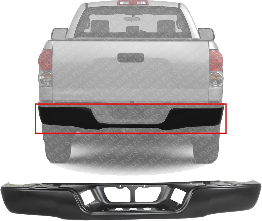 AUTOS PARTS PLUS Rear Bumper Face Bar Only Primed Steel Without Mounting Bracket Direct Replacement Compatible With 2007-2013 Toyota Tundra TO1102248 521510C081