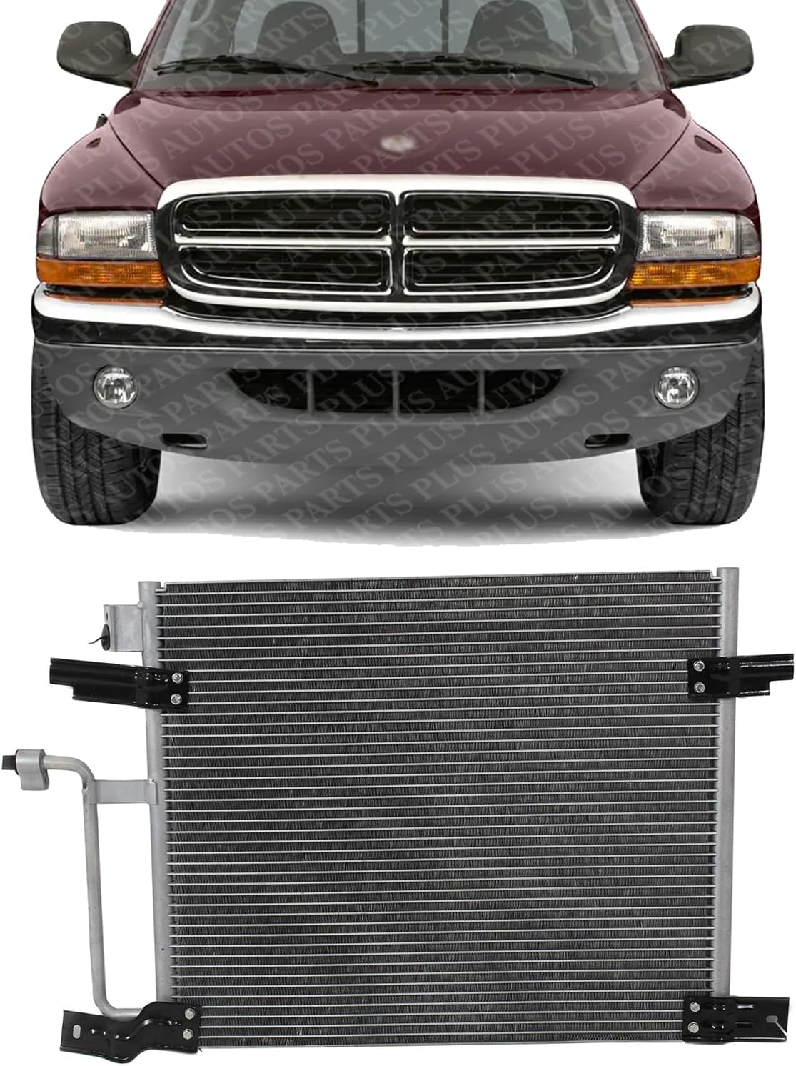 Front A/C Condenser Aluminum Core Direct Replacement Compatible With 2000-2004 Dodge Dakota CH3030187 55055866AG