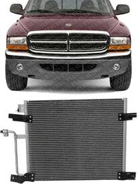 Front A/C Condenser Aluminum Core Direct Replacement Compatible With 2000-2004 Dodge Dakota CH3030187 55055866AG