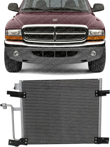 Front A/C Condenser Aluminum Core Direct Replacement Compatible With 2000-2004 Dodge Dakota CH3030187 55055866AG