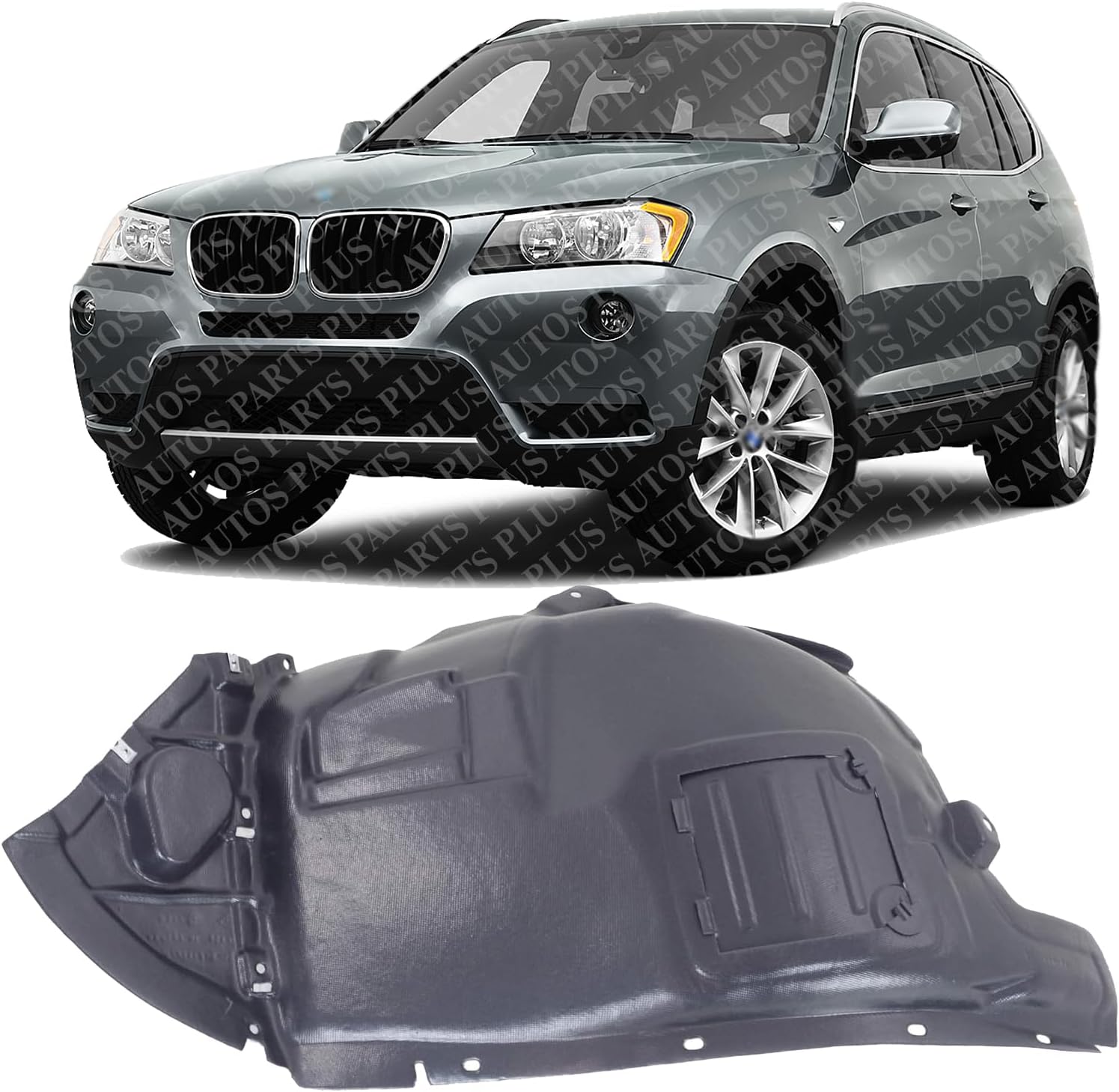 AUTOS PARTS PLU Front Section Fender Liner Left Driver Side Direct Replacement Compatible With 2012-2015 BMW X1 BM1248138 51717290159