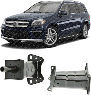 Set Of 2 Front Bumper Brackets Steel Left Driver & Right Passenger Side Direct Replacement Compatible With 2006-2011 Mercedes Benz Ml / 2007-2012 Gl-Class MB1066105 MB1067105