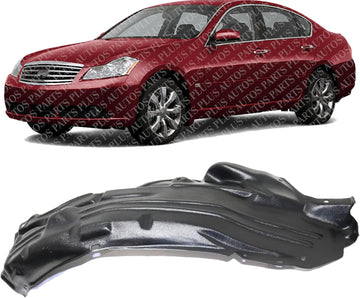 Front Fender Liner Rear Section Left Driver Side Direct Replacement Compatible With 2006-2010 Infiniti M35 IN1250104 63843EG000
