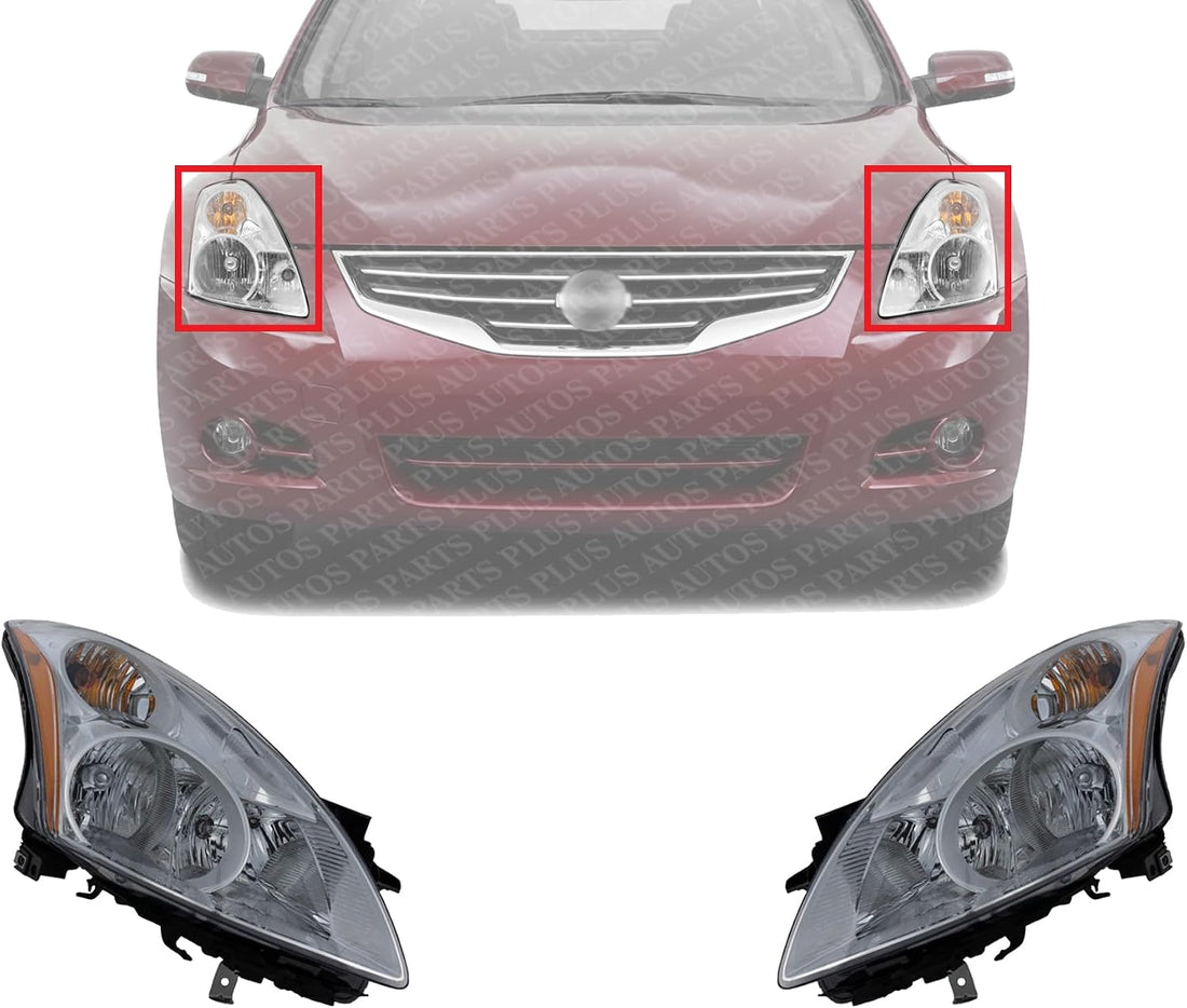 Set Of 2 Front Head Light Assembly Left Driver & Right Passenger Side Direct Replacement Compatible With 2010-2012 Nissan Altima NI2503190 NI2502190 26010ZX00A 26060ZX00A
