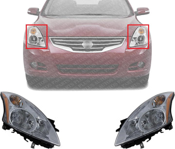 Set Of 2 Front Head Light Assembly Left Driver & Right Passenger Side Direct Replacement Compatible With 2010-2012 Nissan Altima NI2503190 NI2502190 26010ZX00A 26060ZX00A