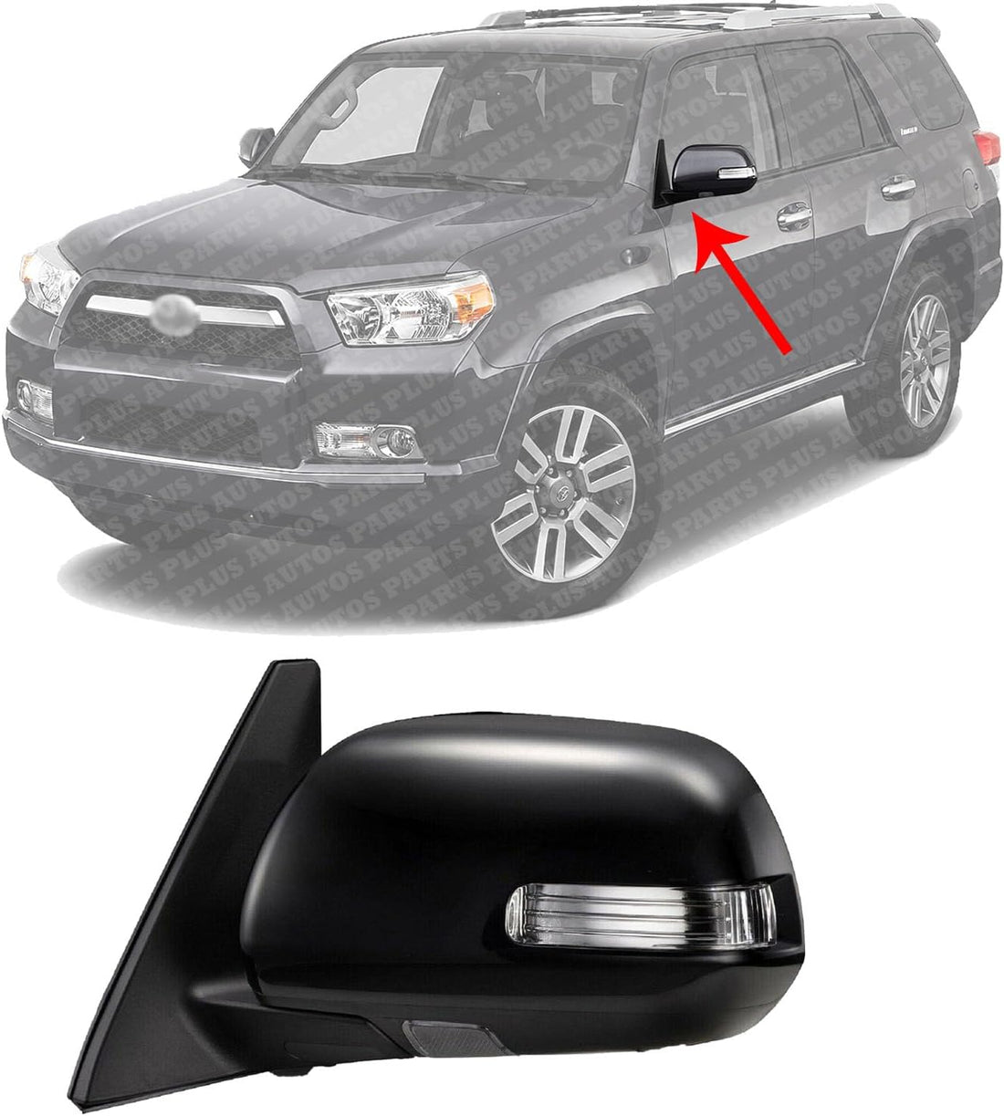 Front Power Mirror Manual Folding Heated Primed Direct Replacement Compatible With 2010-2013 Toyota 4Runner TO1320263 8794035A31-PFM