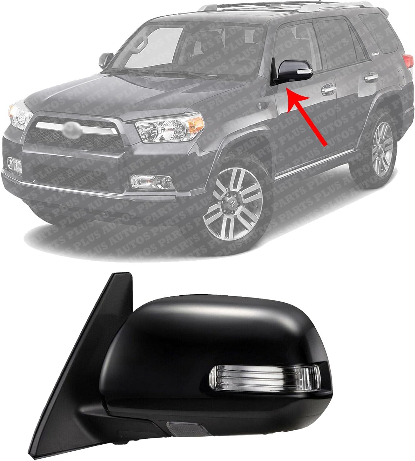 Front Power Mirror Manual Folding Heated Primed Direct Replacement Compatible With 2010-2013 Toyota 4Runner TO1320263 8794035A31-PFM