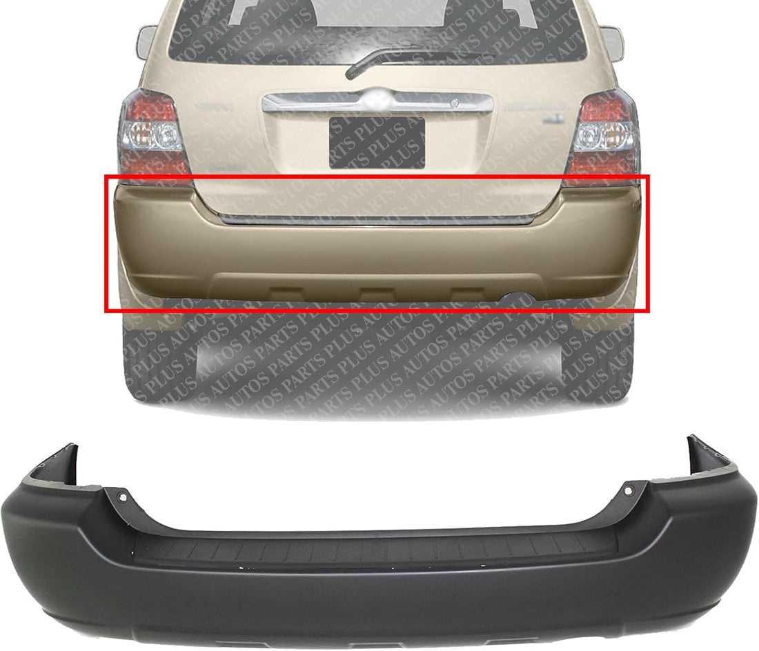AUTOS PARTS PLUS Rear Bumper Cover Primed Direct Replacement Compatible With 2004-2007 Toyota Highlander TO1100231 5215948904