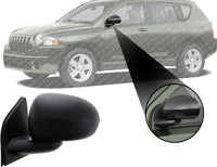Front Power Mirror Manual Adjust Non-Heated Textured Left Driver Side Direct Replacement Compatible With 2007-2017 Jeep Compass CH1320266 5115041AK 5115041AJ