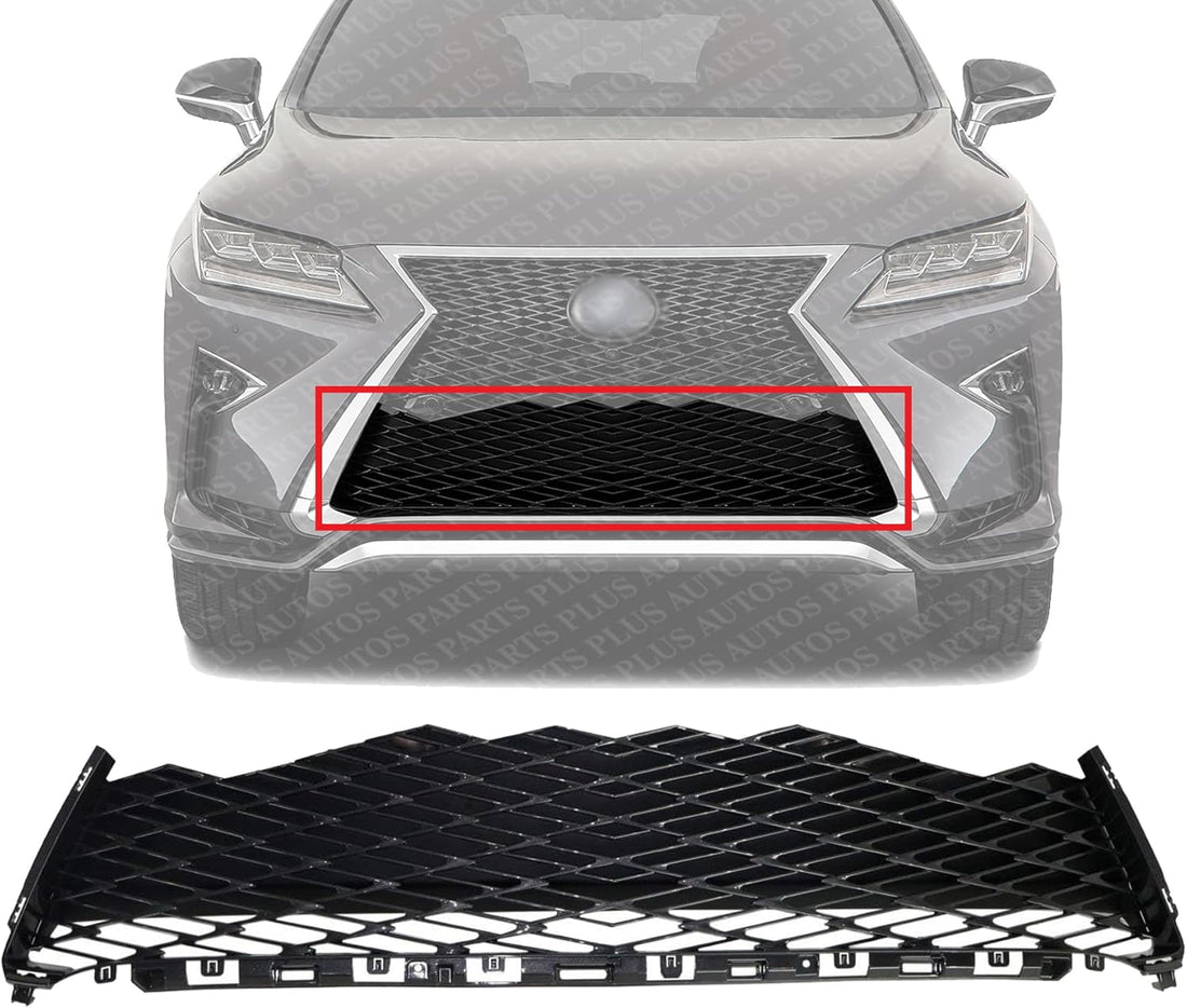 Front Bumper Lower Grille Primed Shell And Insert Plastic Direct Replacement Compatible With 2016-2019 Lexus RX350 / RX450H LX1200185 531120E160