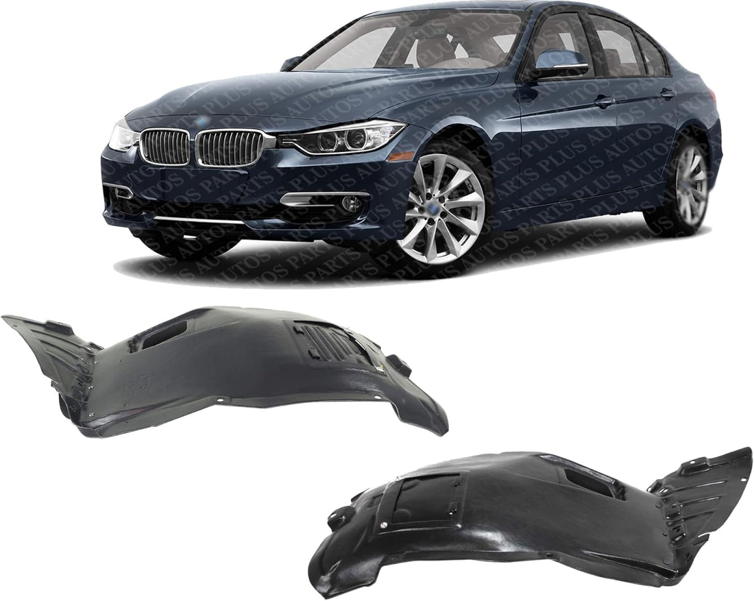 Set Of 2 Front Fender Liner Front-Section Right Passenger & Left Driver Side Direct Replacement Compatible With 2006-2012 BMW 3-Series 51717059379-PFM 51717059380-PFM