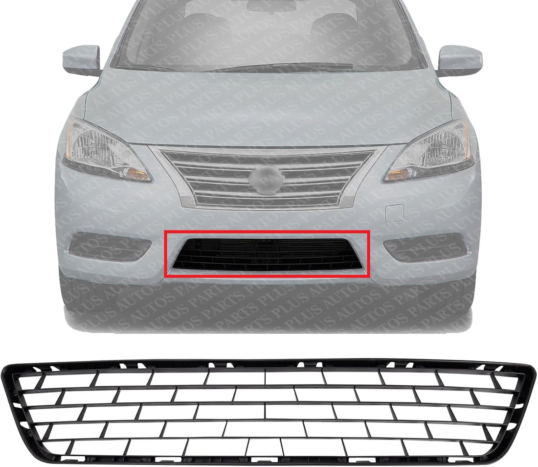 Front Bumper Lower Grille Textured Direct Replacement Compatible With 2013-2015 Nissan Sentra NI1036101 622543SH0A