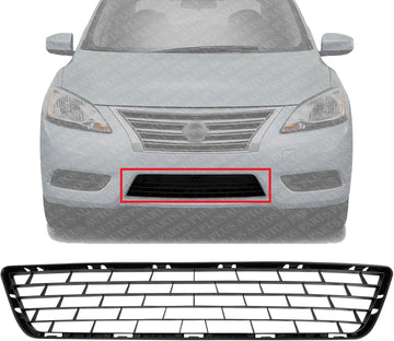 Front Bumper Lower Grille Textured Direct Replacement Compatible With 2013-2015 Nissan Sentra NI1036101 622543SH0A