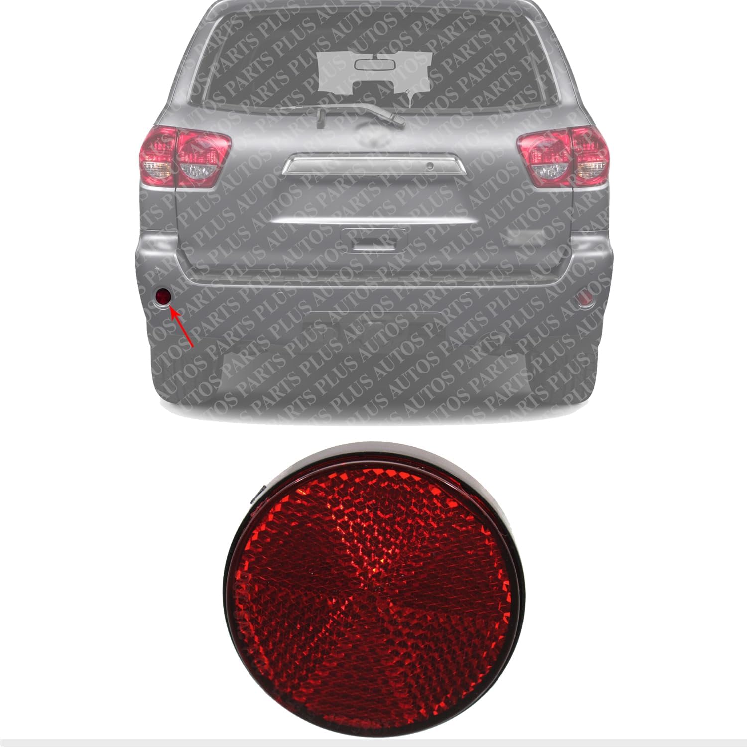 Rear Bumper Reflector Left=Right Side Direct Replacement Compatible With 2008-2010 Toyota Highlander / 2008-2022 Sequoia TO2830103 819100E030