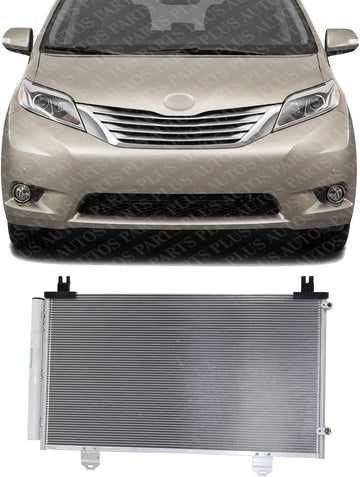 Front AC Condenser Aluminum Core Direct Replacement Compatible With 2017-2020 Toyota Sienna TO3030332 8846008030