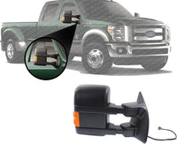 Front Power Mirror Towing Manual Folding Heated Textured Right Passenger Side Direct Replacement Compatible with 2011-2012 Ford F-Series Super Duty FO1321401 BC3Z17682BA