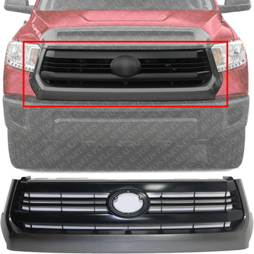 Front Grille Painted Black Shell And Insert Plastic Direct Replacement Compatible With Toyota Tundra 2014-2017 TO1200372 531000C290