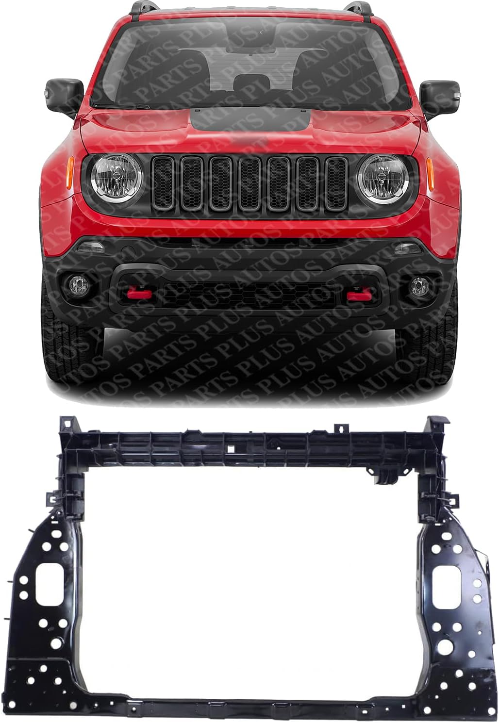 Front Radiator Support Assembly Plastic With Steel Direct Replacement Compatible With 2015-2018 Jeep Renegade CH1225282 68441497AA 68287721AA