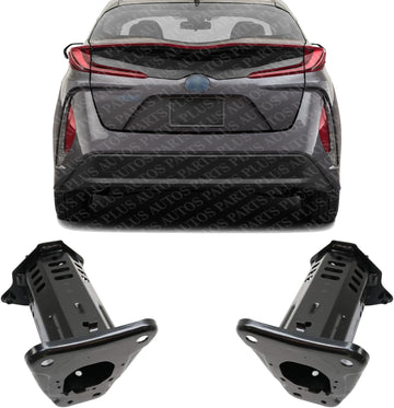 Set Of 2 Rear Bumper Reinforcement Bracket Steel Left Driver & Right Passenger Side Direct Replacement Compatible With 2016-2022 Toyota Prius TO1167129 TO1166129 5201647080 5201547100
