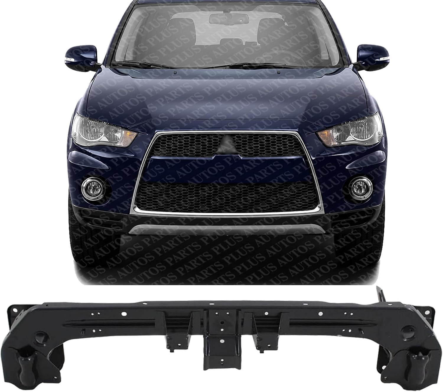 Front Bumper Reinforcement Steel Direct Replacement Compatible With 2007-2013 Mitsubishi Outlander MI1006156 MI1006154 6400D229 6400D283