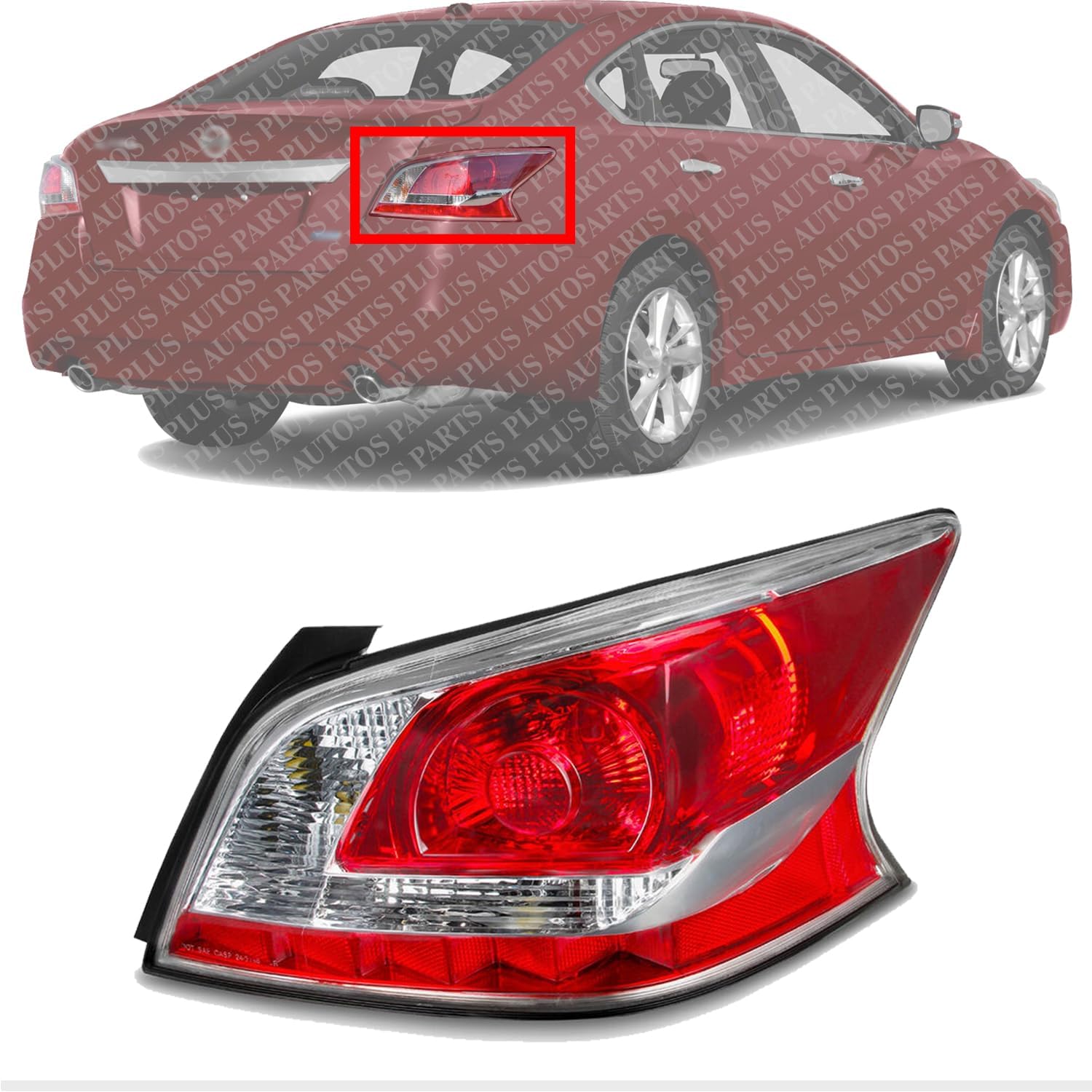 Rear Tail Light Assembly Right Passenger Side Direct Replacement Compatible With 2014-2015 Nissan Altima NI2801203 265509HM0A
