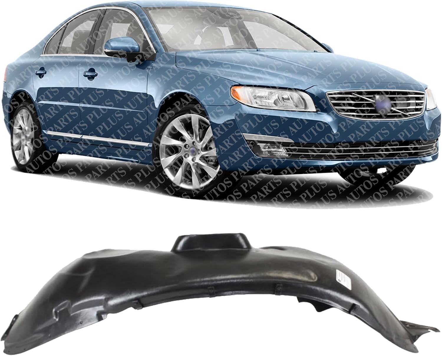 Front Fender Liner Right Passenger Side Direct Replacement Compatible With 2007-2014 Volvo S80 / 2008-2010 V70 VO1249113 312948078
